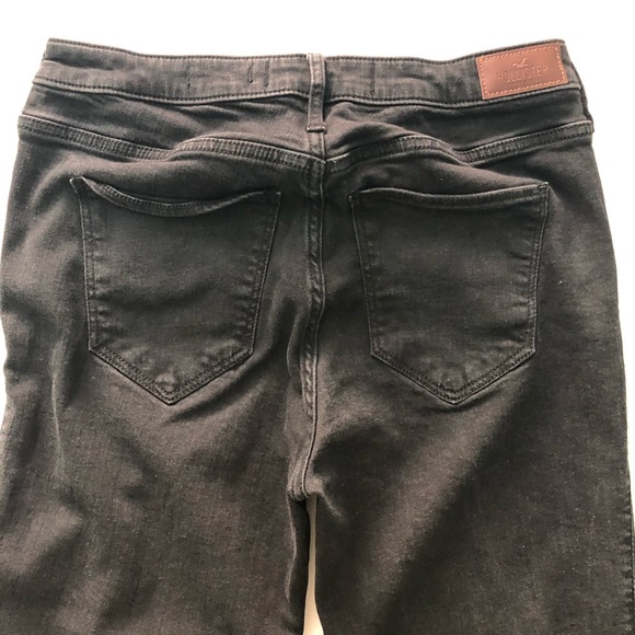 HOLLISTER Black High Rise Slim Straight Classic Stretch Jeans Size 13 /31 - Picture 7 of 11